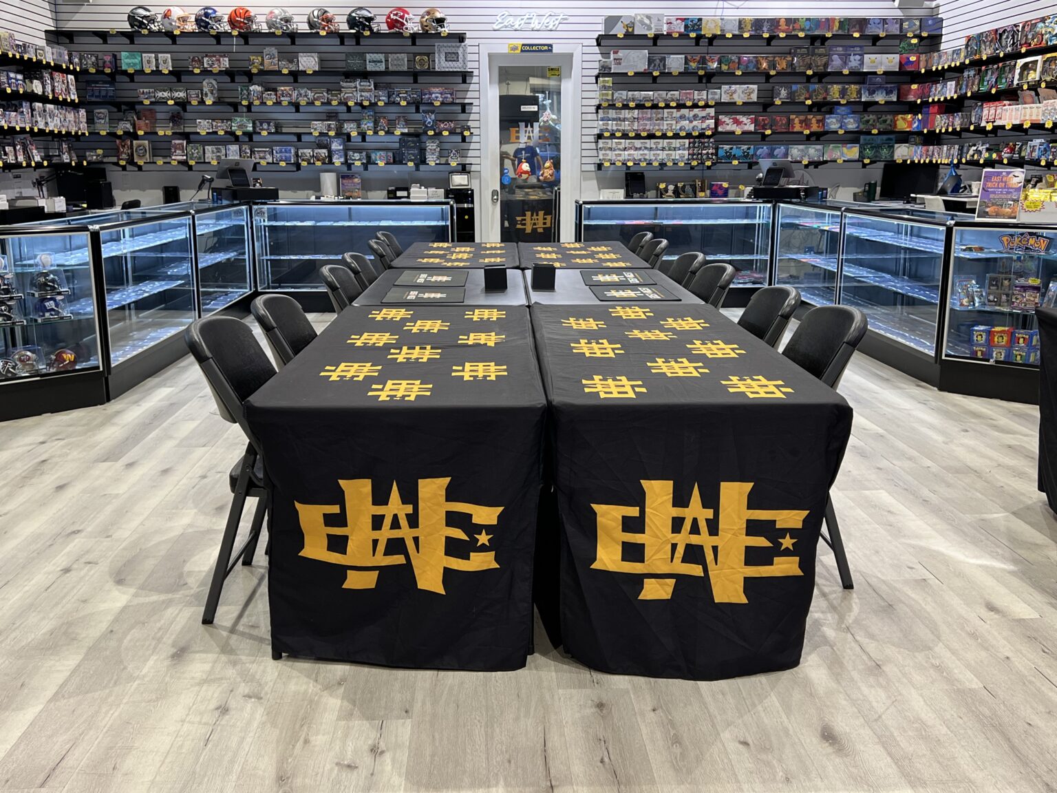 East West event setup — ready for the card show